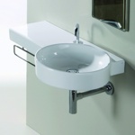 Раковина круглая подвесная с полкой sx Simas Flow FL05- фото