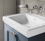 Раковина Burlington Riviera RIV1 NTH 580 мм квадратной формы - фото3