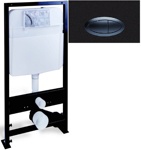 Инсталляция Boheme с чёрной матовой кнопкой 666+665-B- фото