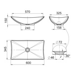 Раковина из камня Radostone Gracia 600х345x150 мм белая матовая- фото3