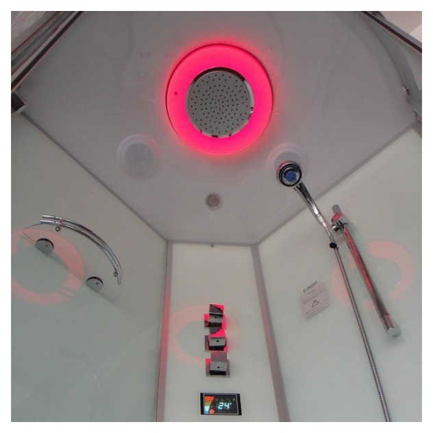 Гидромассажная кабина EAGO DZ951 F8  900x900x2300мм   БЕЛОЕ СТЕКЛО- фото3