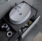 SIMAS Frame Комплект мебели с 2 ящиками и открытым элементом, 181x57xh72см, Цвет: серый ясень/белый- фото2