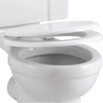 Сиденье на петлях белая с микролифтом Burlington S18- фото