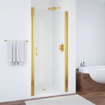 Душевая дверь в проем Vegas EP 70 золотой профиль/прозрачное стекло- фото
