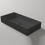 Simas Agile Раковина 80х40 см, без отв., на столешницу, без перелива, цвет: черный матовый- фото