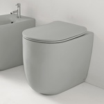 Kerasan Nolita Унитаз безободковый пристенный 55х35 см, с креплениями WB5N, цвет светло-серый матовый- фото