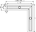 Tece Канал Комплект для установки углового дренажного канала, 900х900 мм- фото3