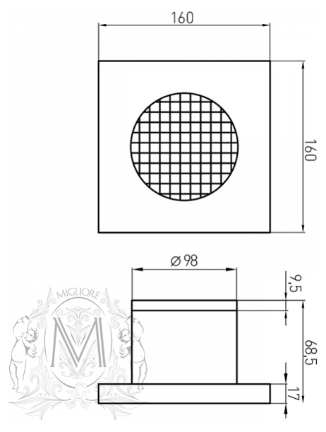 Вентилятор для ванной комнаты Migliore D100 хром с декоративной решеткой