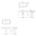 Консоль с одним отверстием Simas Evolution 90см на пьедестале- фото2