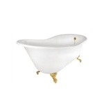 Ванна чугунная RECOR Slipper 154x76 с золотыми ногами- фото2