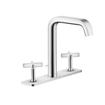 AXOR Citterio E, Смеситель для раковины 170, на 3 отверстия, с розетками и донным клапаном- фото