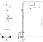 Стойка для душа c термостатом Boheme UNO 468-T-CR- фото2