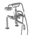 Смеситель для ванны Arcade набортный, ручки - леверы белые, хром- фото