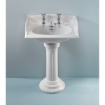 Раковина Sanitan Victorian 635x485 мм с пьедесталом с желобками- фото2