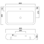 Раковина подвесная/накладная 80 см Cielo Shui SHLS80- фото3