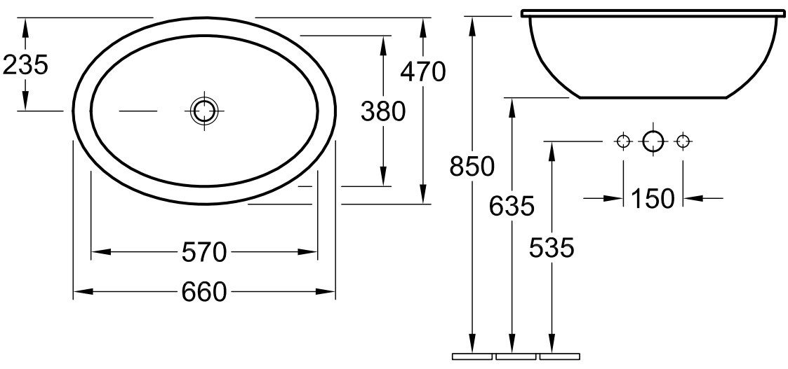 Умывальник накладной  Villeroy & Boch Loop & Friends 6155 30 01, 66х47- фото4