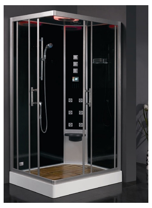 Гидромассажная кабина  EAGO DZ954 F8 1000*800*2360мм правая ЧЕРНОЕ СТЕКЛО- фото