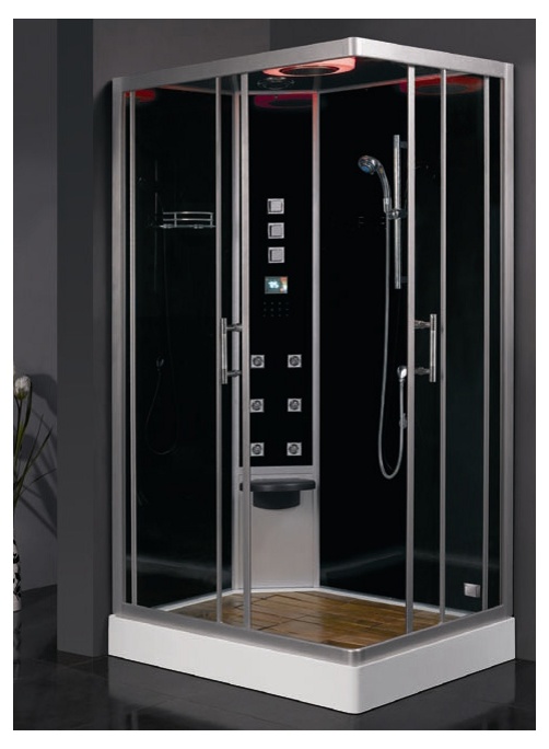 Гидромассажная кабина  EAGO DZ954 F8 1000*800*2360мм  левая ЧЕРНОЕ СТЕКЛО- фото