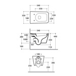 GLOBO Incantho Унитаз подвесной БЕЗОБОДКОВЫЙ 54х35 см, с набором креплений, цвет белый- фото2
