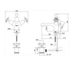 Смеситель для раковины на 1 отверстие с донным клапаном Burlington KE4 WAL- фото4