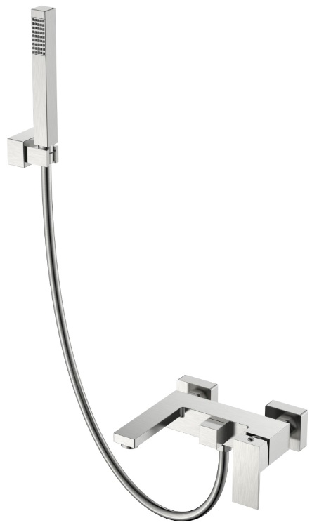 Смеситель для ванны с душ набором Boheme Qubic Matt Gold 473-NB- фото