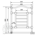 Полотенцесушитель водяной Migliore Edward ML.EDW-HY.600 бронза- фото2