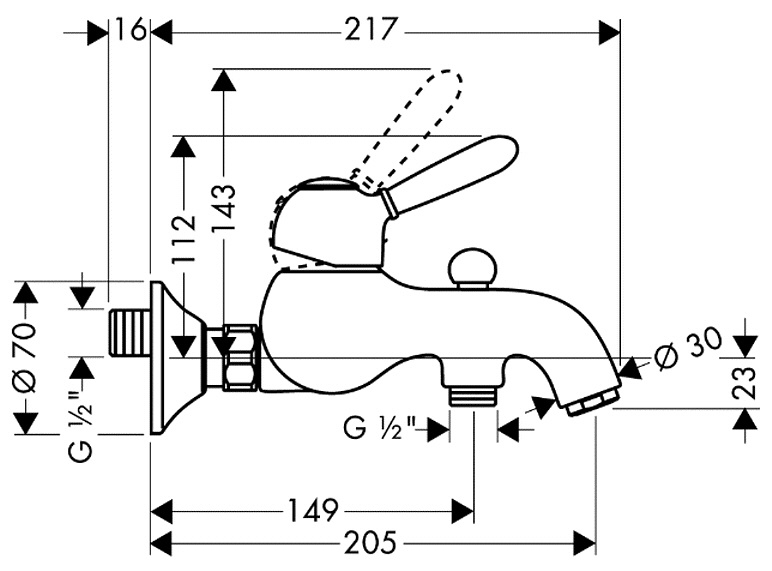Смеситель для ванны Axor Carlton  - фото2