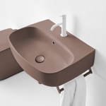 Kerasan Nolita Раковина подвесная/накладная 60х45 см, с 1 отв под смеситель, цвет бургундский матовый- фото