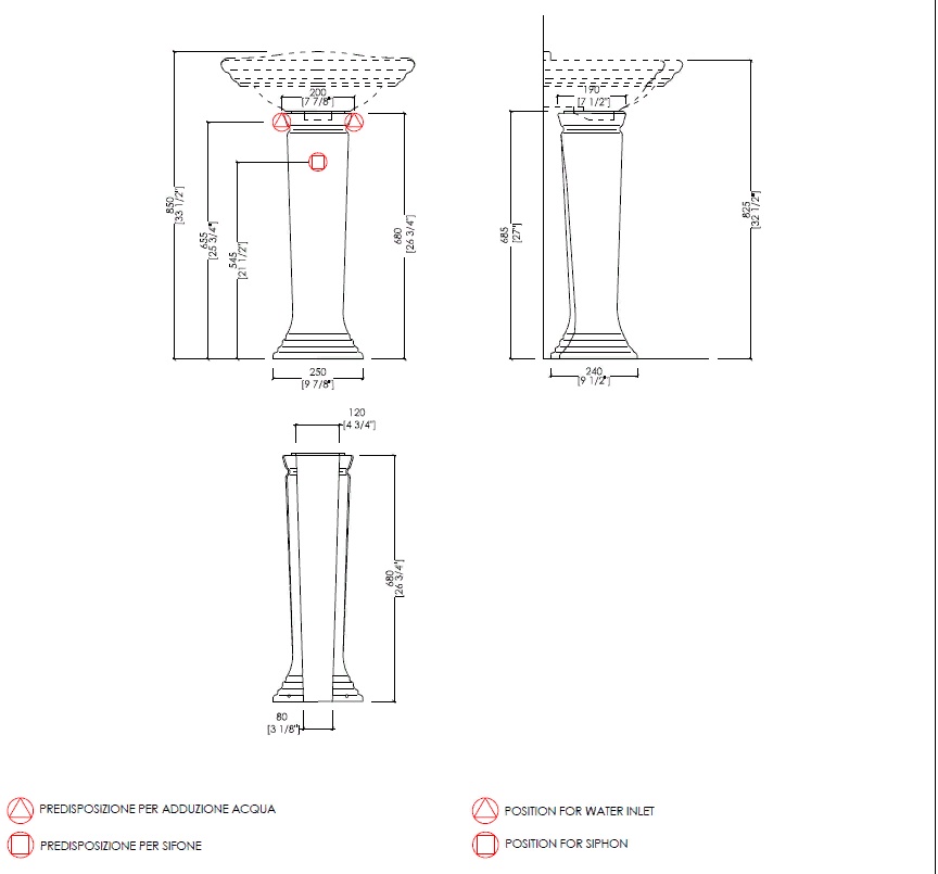 Devon&Devon Westminster Раковина 53.5х38.5 см, 1 отв., на пьедестале, цвет: белый- фото4