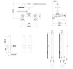 Смеситель для ванны Burlington Guild с ручным душем, свободностоящий- фото2