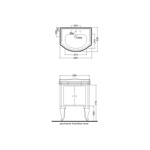 KERASAN Retro Комплект мебели 69см с ручкой кристалом (хром), цвет тумбы: nero(черный глянец).- фото2