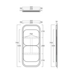 Simas Wave Зеркало настенное из 2 квадратных зеркал 30х70 см, цвет: черный матовый- фото2