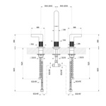 Gessi Inciso- Смеситель для раковины на 3 отверстия, соединительные шланги на 3/8”, без донного клапана, цвет: black XL- фото2