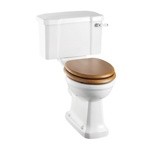 Унитаз-моноблок безободковый с керамической ручкой слива Burlington C1+P20- фото