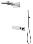 Душевая система скрытого монтажа Boheme Fusion 131-CR , хром. Смеситель термостат+ручной душ+верхний душ- фото
