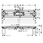 Скрытая часть душа Axor Shower Heven 1200/300- фото2
