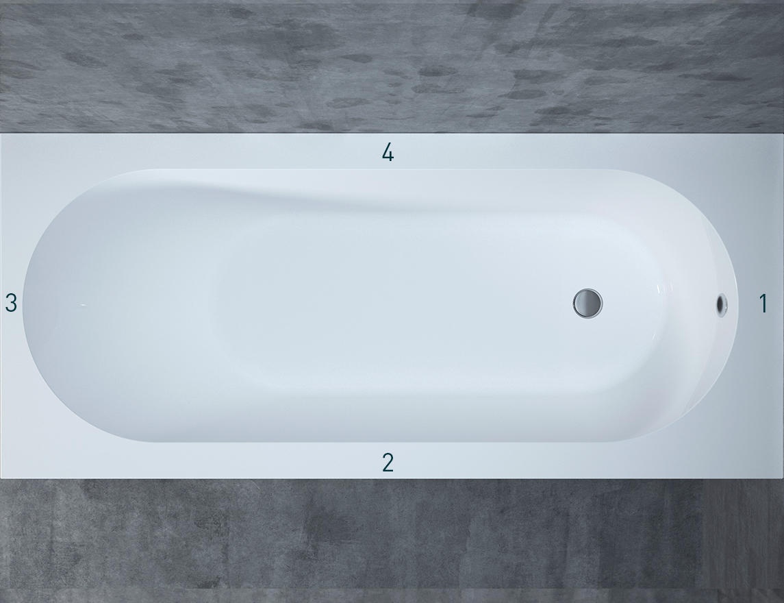 Встраиваемая ванна из камня Salini Ornella 1700 х 750 х 590/610 мм