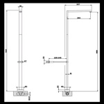 Gessi Rettangolo Напольный излив для ванны h1021мм, цвет: хром- фото2