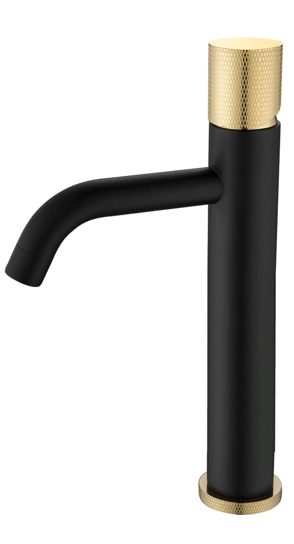 Смеситель Boheme Stick 122-BG.2 для раковины, black touch gold- фото