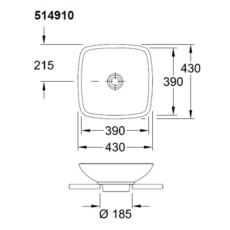 Умывальник накладной Villeroy & Boch Loop & Friends 5149 10 01 ,43*43- фото4