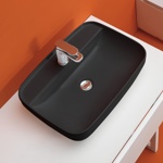 Kerasan Tribeca Раковина встраиваемая/накладная, 60х43см,с 1 отверстием под смеситель, цвет: черный матовый- фото