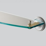 Devon DOROTHY полочка со стеклом настенная, 60см, держатели цвет: хром/белый- фото