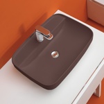 Kerasan Tribeca Раковина встраиваемая/накладная, 60х43см,с 1 отверстием под смеситель, цвет: Borgogna matt- фото