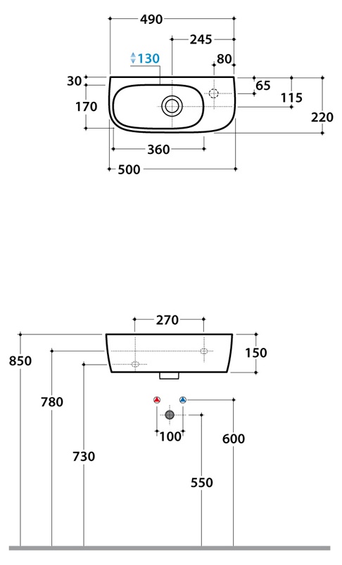   50x22 Globo Genesis GE046.BI 