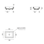 GSI Kube Раковина накладная с переливом 50x37 h 9,5см без отв под смеситель, цвет белый- фото2