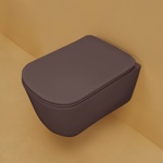 Kerasan Tribeca Унитаз подвесной 55см БЕЗОБОДКОВЫЙ, c креплением WB9N, цвет: Borgogna matt- фото