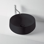 Kerasan F10 Раковина D43х16см, накладная, без отв., цвет: черный матовый- фото