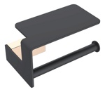 Boheme Держатель туал.бумаги с полкой Q, золото/черный- фото