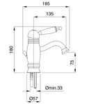 Смеситель для ум-ка Bugnatese Oxford 6319 CR- фото2