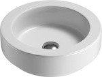 GSI Traccia Раковина накладная без перелива диаметром 45хh14см, без отв. под смеситель, цвет белый- фото